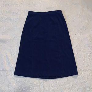 Navy Blue Talbots A-line Midi Skirt